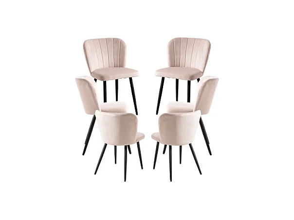 Packs Sillas Comedor - Pack 6 Sillas Luk Terciopelo - Beige