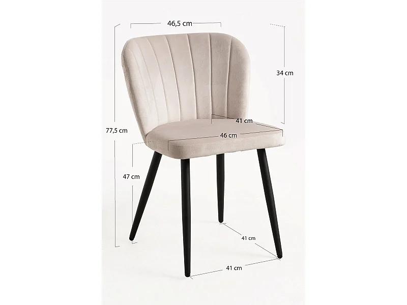 Packs Sillas Comedor - Pack 6 Sillas Luk Terciopelo - Beige
