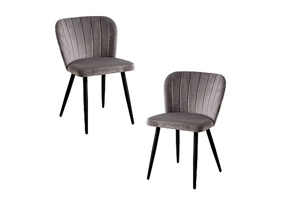 Packs Sillas Comedor - Pack 2 Sillas Luk Terciopelo - Gris oscuro