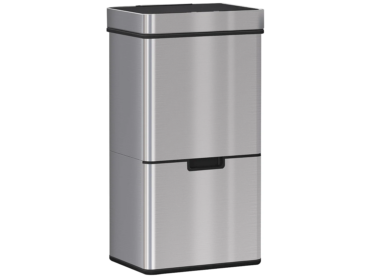 Cubo de basura gris 42x30x81cm HOMCOM