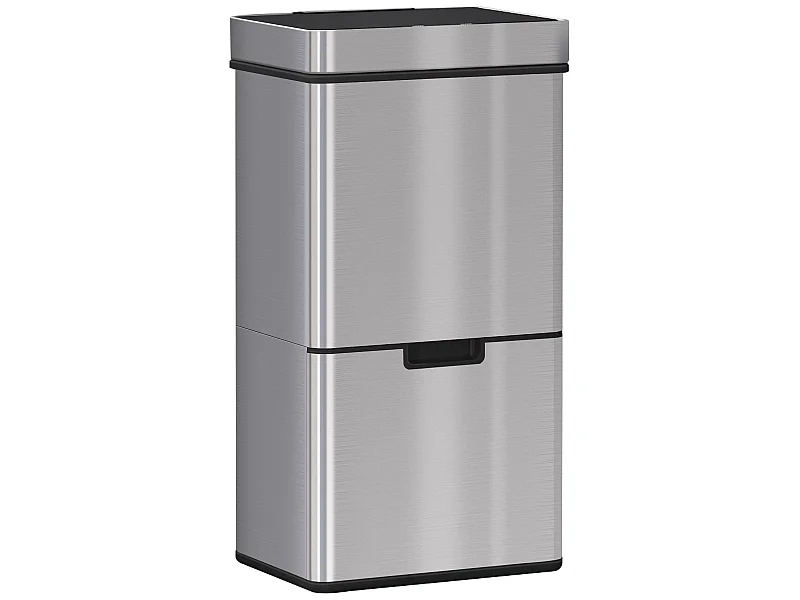 Cubo de basura gris 42x30x81cm HOMCOM