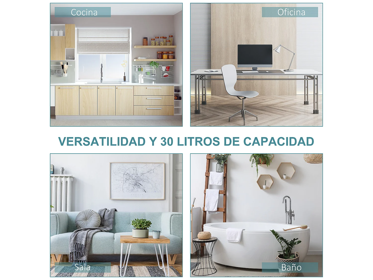 Cubo de basura plateado ø29.2x62.9 cm HOMCOM