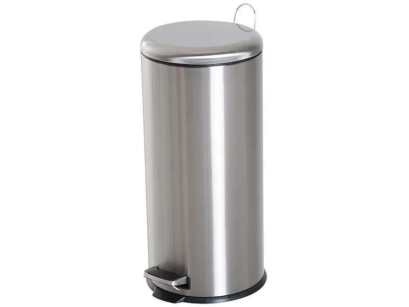 Cubo de basura plateado ø29.2x62.9 cm HOMCOM