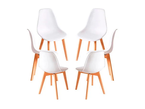 Packs Sillas Comedor - Pack 6 Sillas Kelen - Blanco