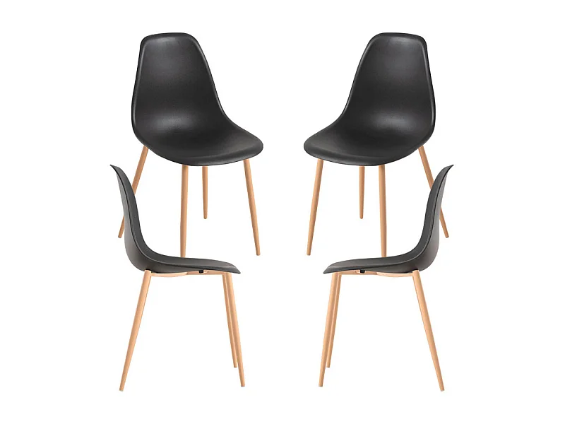Packs Sillas Comedor - Pack 4 Sillas Mykle - Negro