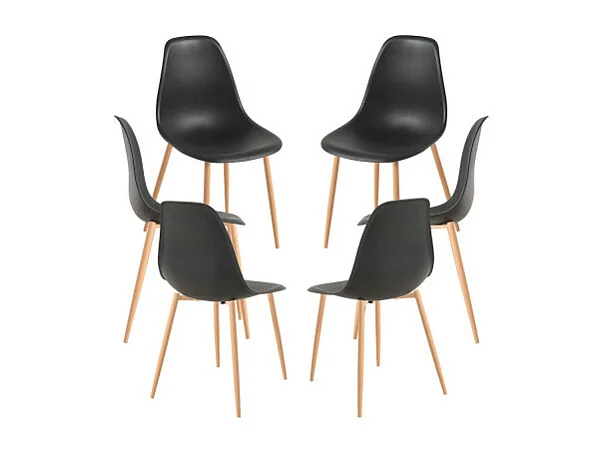 Packs Sillas Comedor - Pack 6 Sillas Mykle - Negro