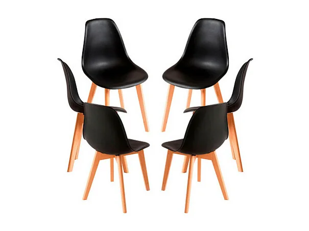 Packs Sillas Comedor - Pack 6 Sillas Kelen - Negro