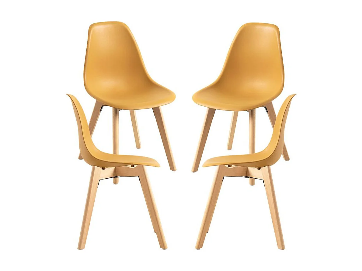 Packs Sillas Comedor - Pack 4 Sillas Kelen - Mostaza