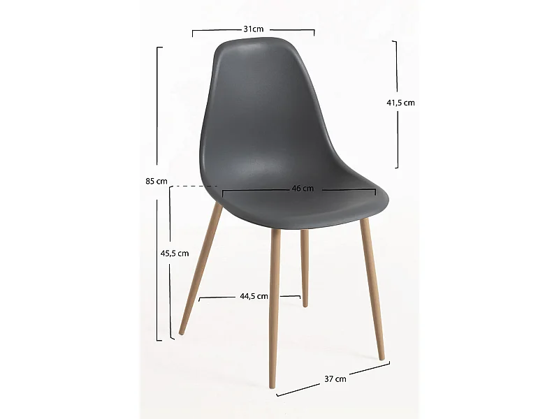 Packs Sillas Comedor - Pack 4 Sillas Mykle - Gris oscuro