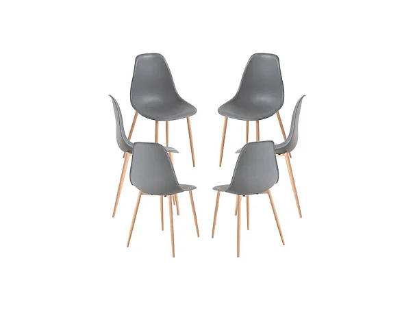 Packs Sillas Comedor - Pack 6 Sillas Mykle - Gris oscuro