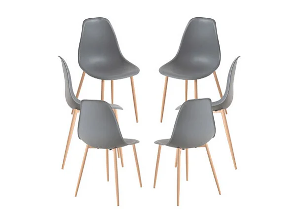 Packs Sillas Comedor - Pack 6 Sillas Mykle - Gris oscuro