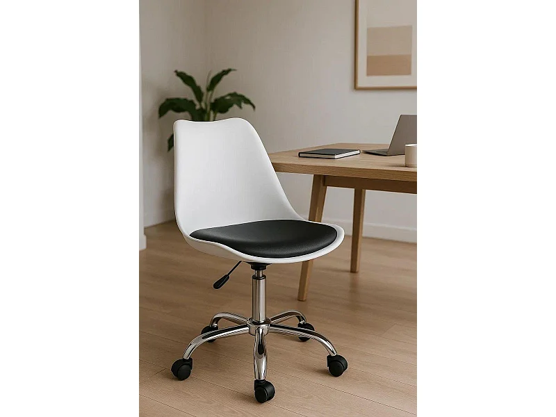 Silla de Oficina Blanca y Negro Neo - Máxima Ergonomía - Ideal para Escritorio y Gaming
