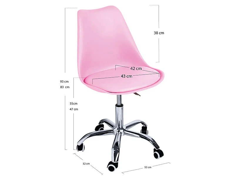 Silla de Oficina Neo en Rosa - Máxima Ergonomía - Ideal para Escritorio y Gaming