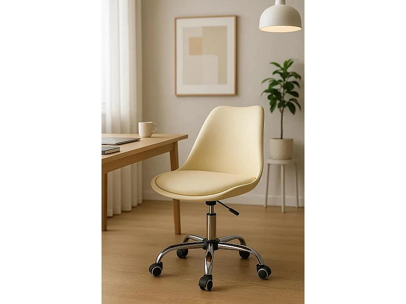 Silla de Oficina Neo en Beige - Máxima Ergonomía - Ideal para Escritorio y Gaming