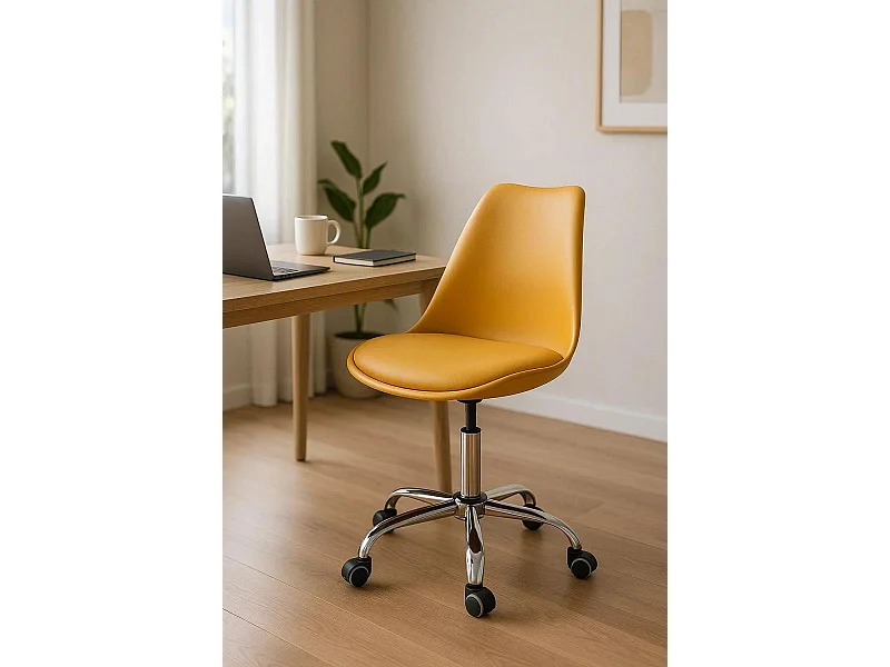 Silla de Oficina Neo en Mostaza - Máxima Ergonomía - Ideal para Escritorio y Gaming