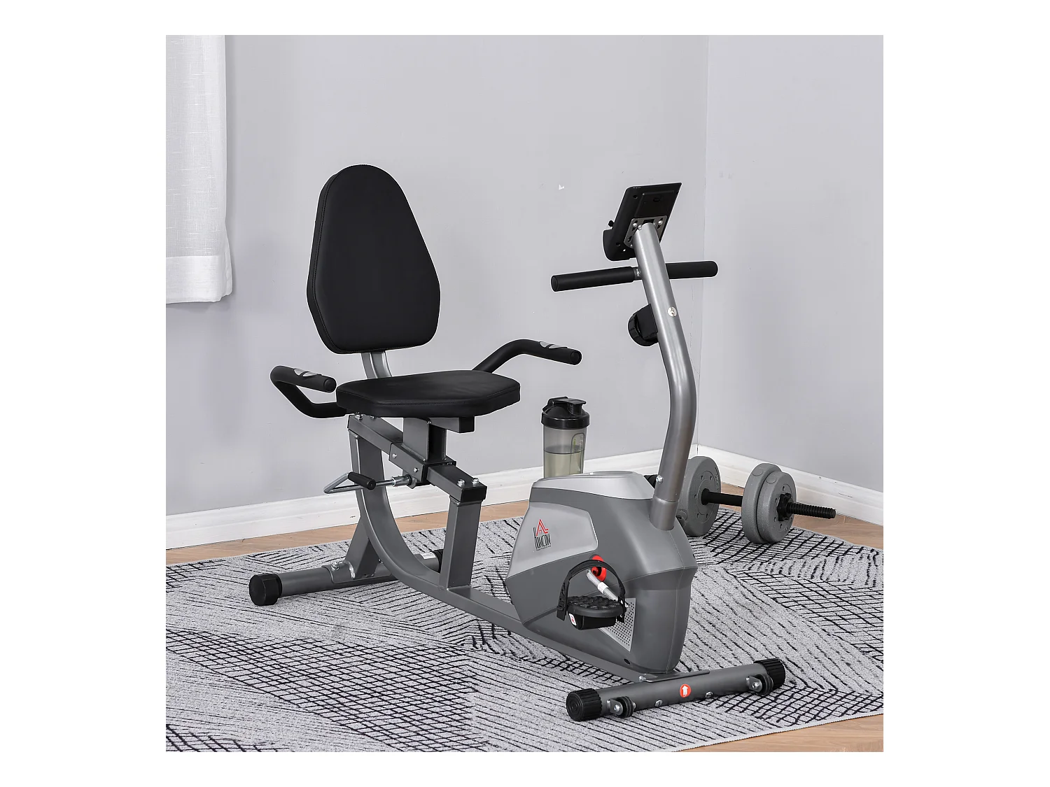 Bicicleta estática gris 136x62.5x98 cm HOMCOM