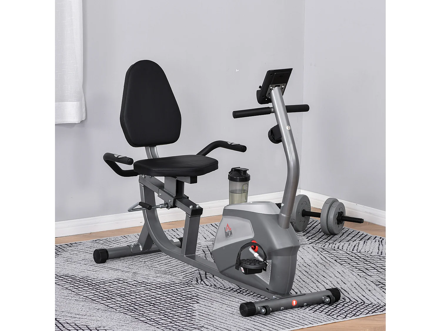 Bicicleta estática gris 136x62.5x98 cm HOMCOM