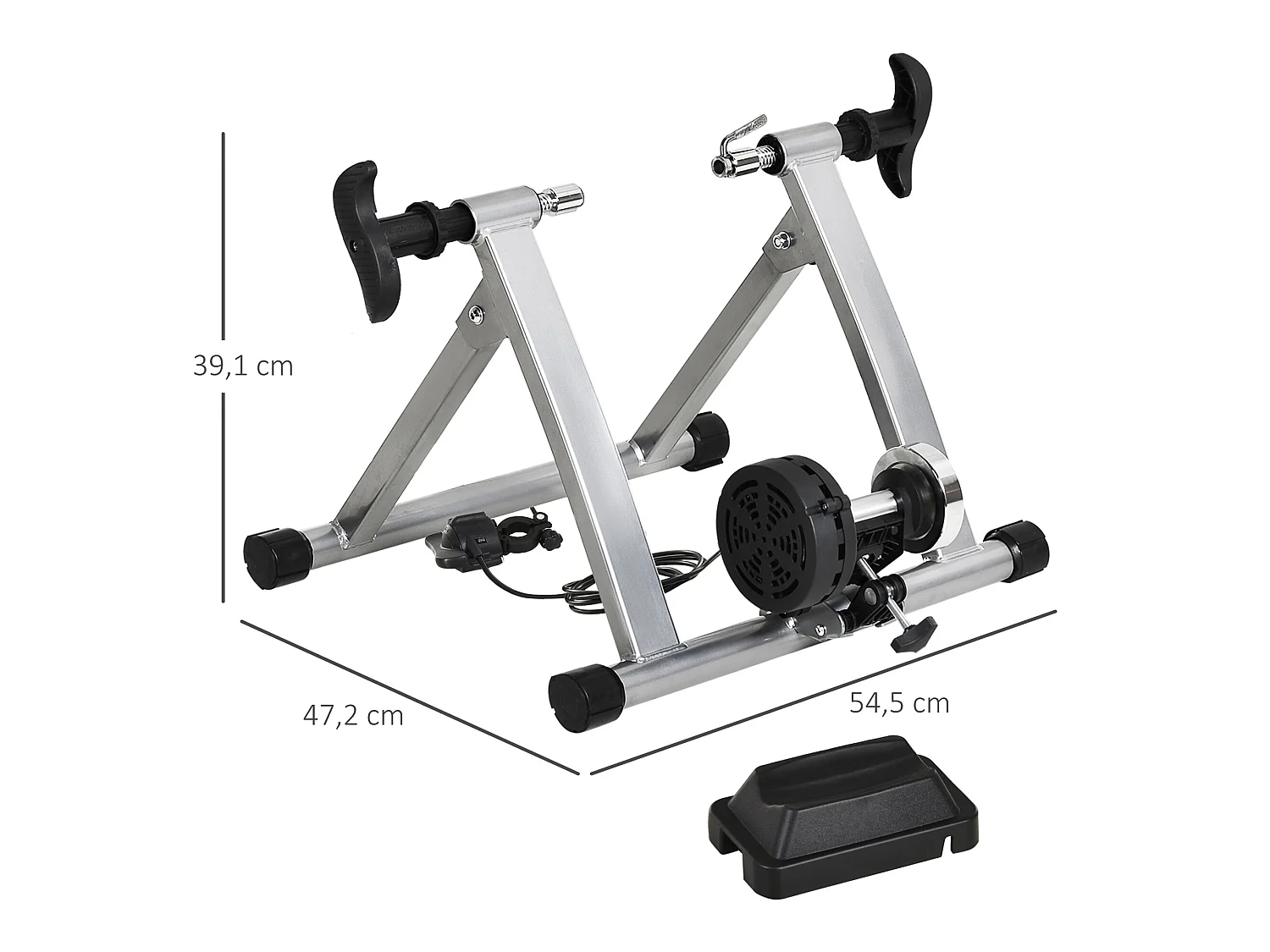 Rodillo entrenamiento bicicleta plata 54.5x47.2x39.1 cm HOMCOM