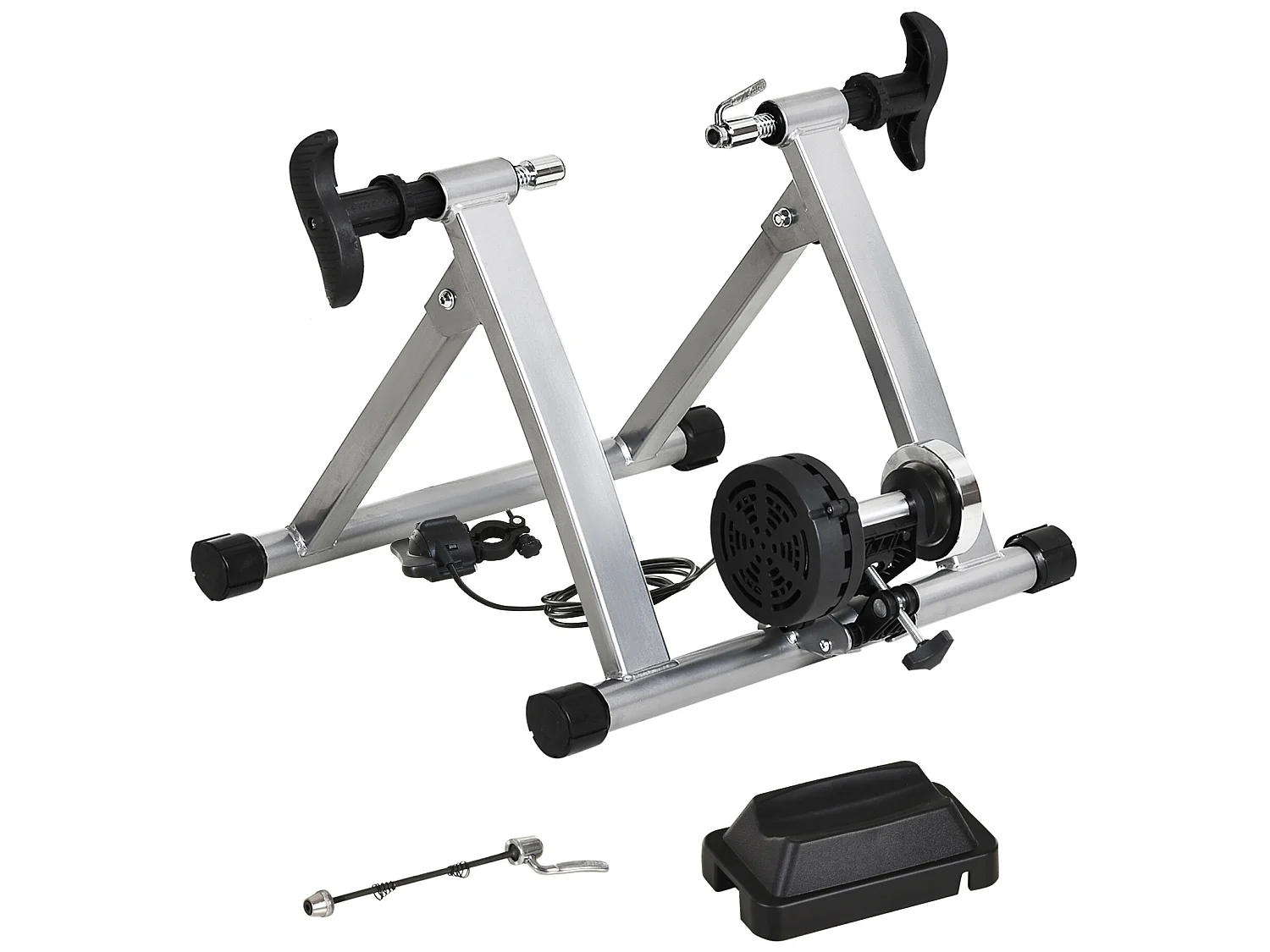 Rodillo entrenamiento bicicleta plata 54.5x47.2x39.1 cm HOMCOM