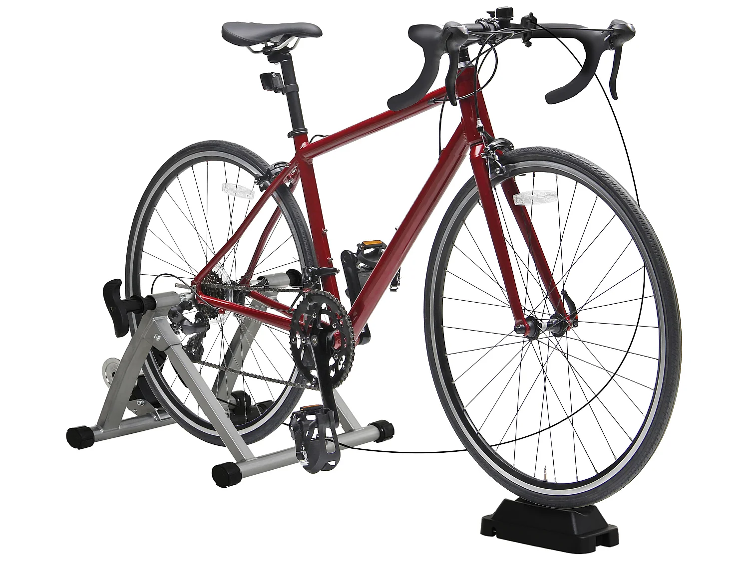 Rodillo entrenamiento bicicleta plata 54.5x47.2x39.1 cm HOMCOM