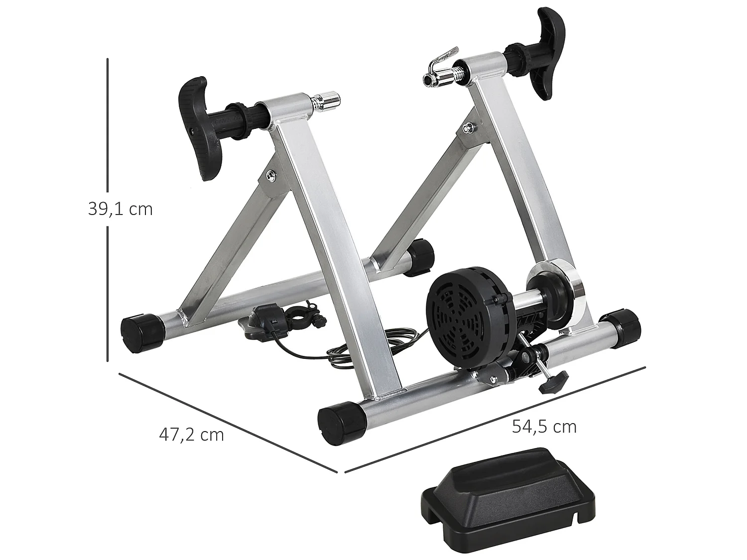 Rodillo entrenamiento bicicleta plata 54.5x47.2x39.1 cm HOMCOM