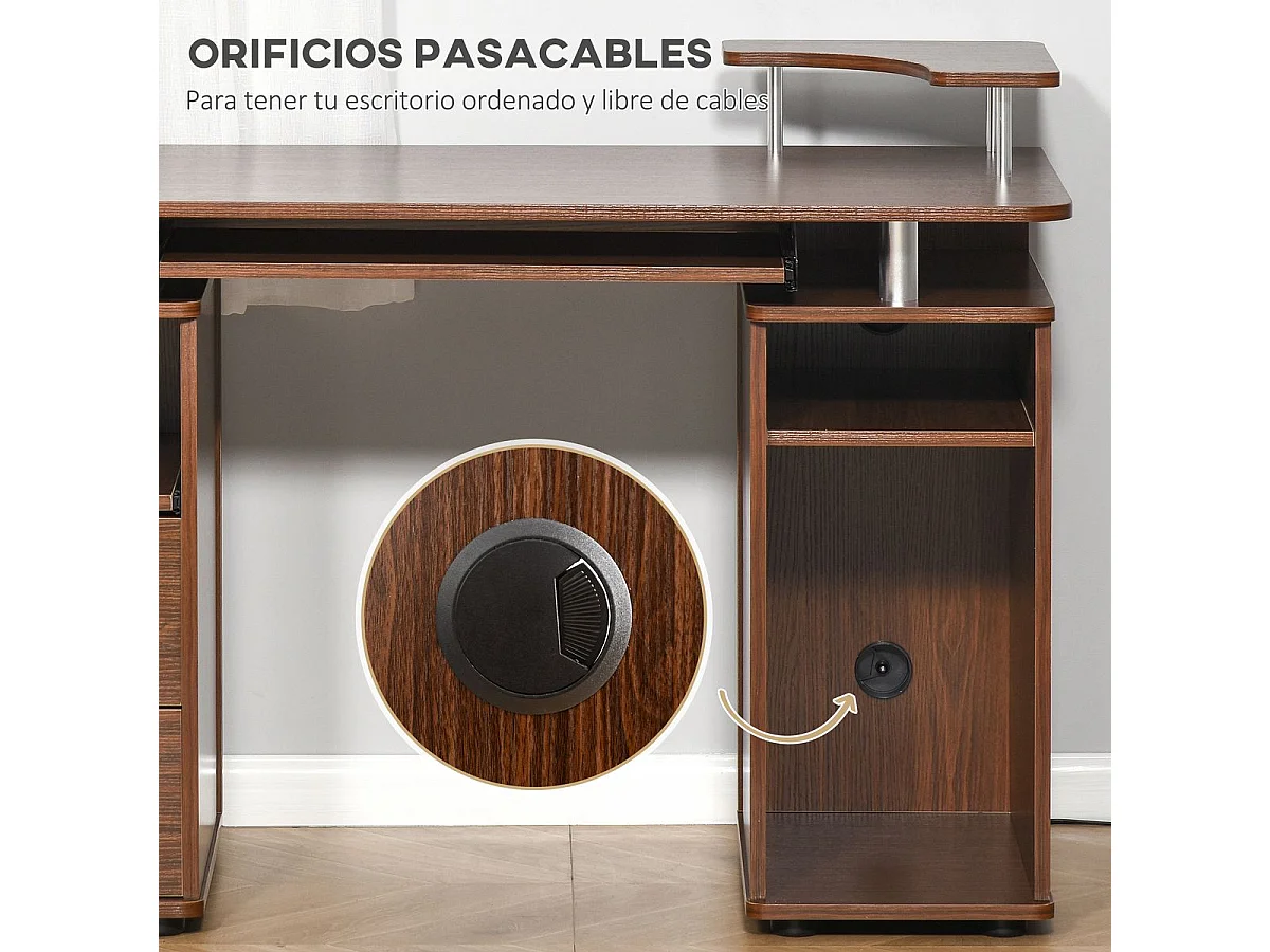 Mesa de ordenador marrón 120x55x85 cm HOMCOM