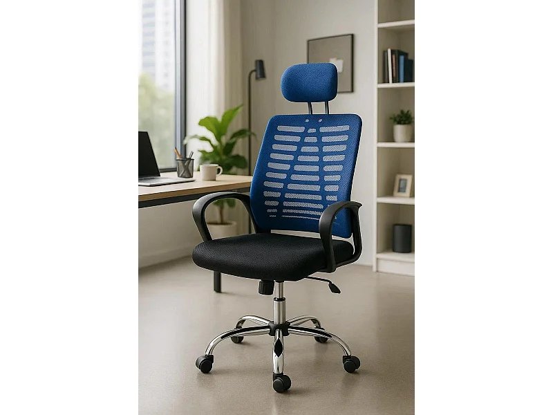 Silla de Oficina Kontor en Azul - Máxima Ergonomía - Ideal para Escritorio y Gaming