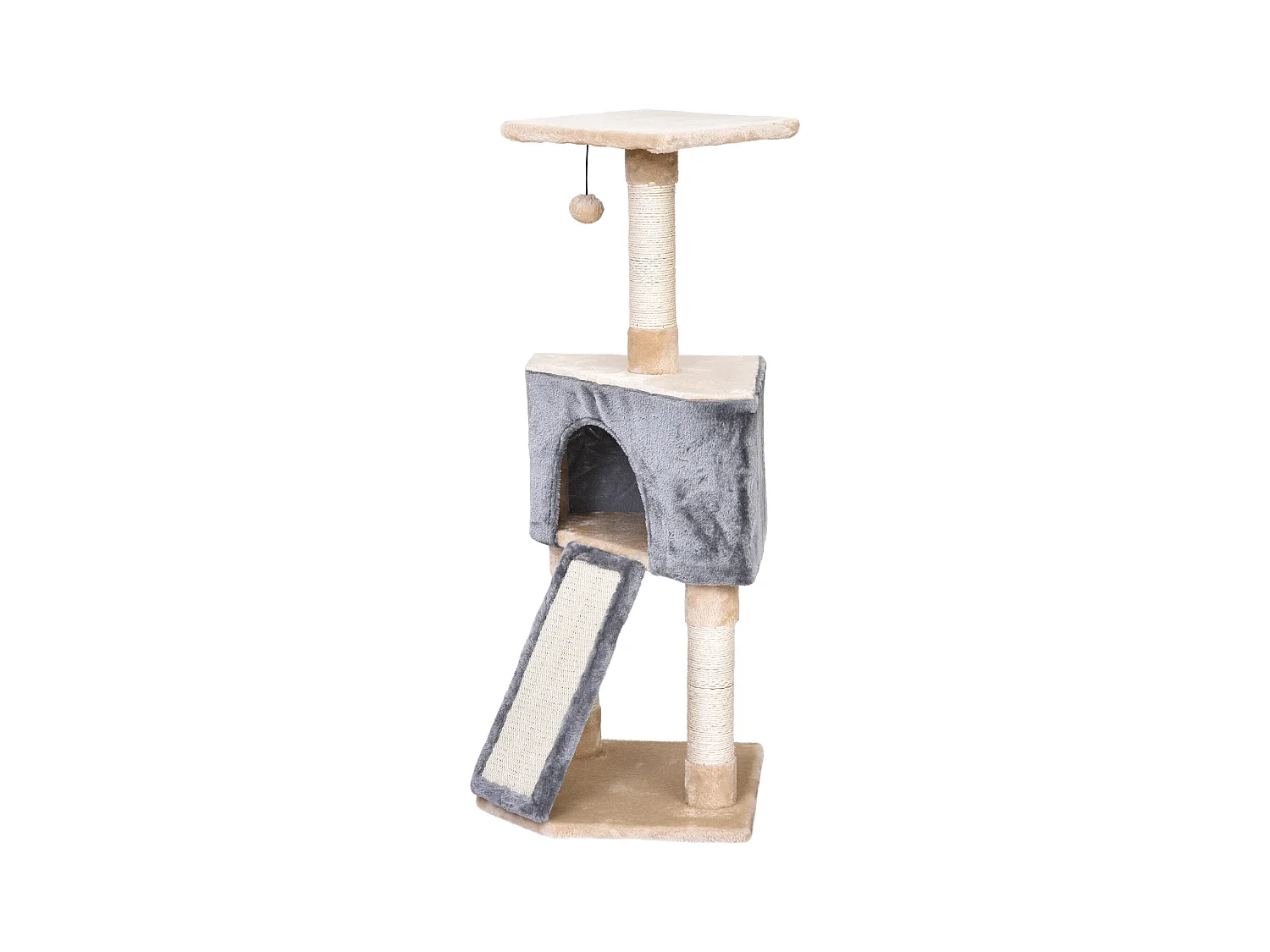 Árbol para gatos grey and beige 40x40x98 cm PawHut