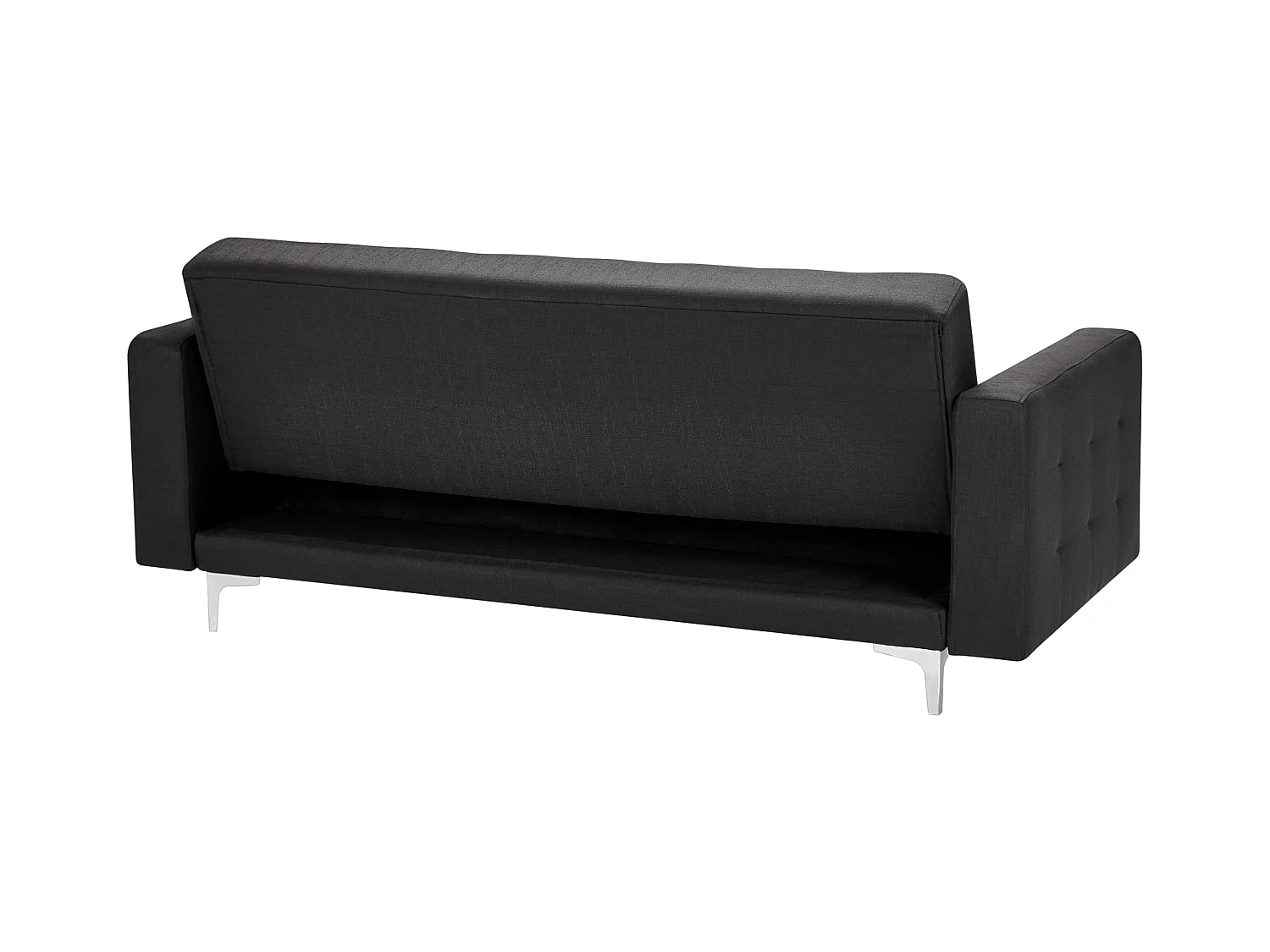 Schlafsofa ABERDEEN Samtstoff Schwarz 3-Sitzer