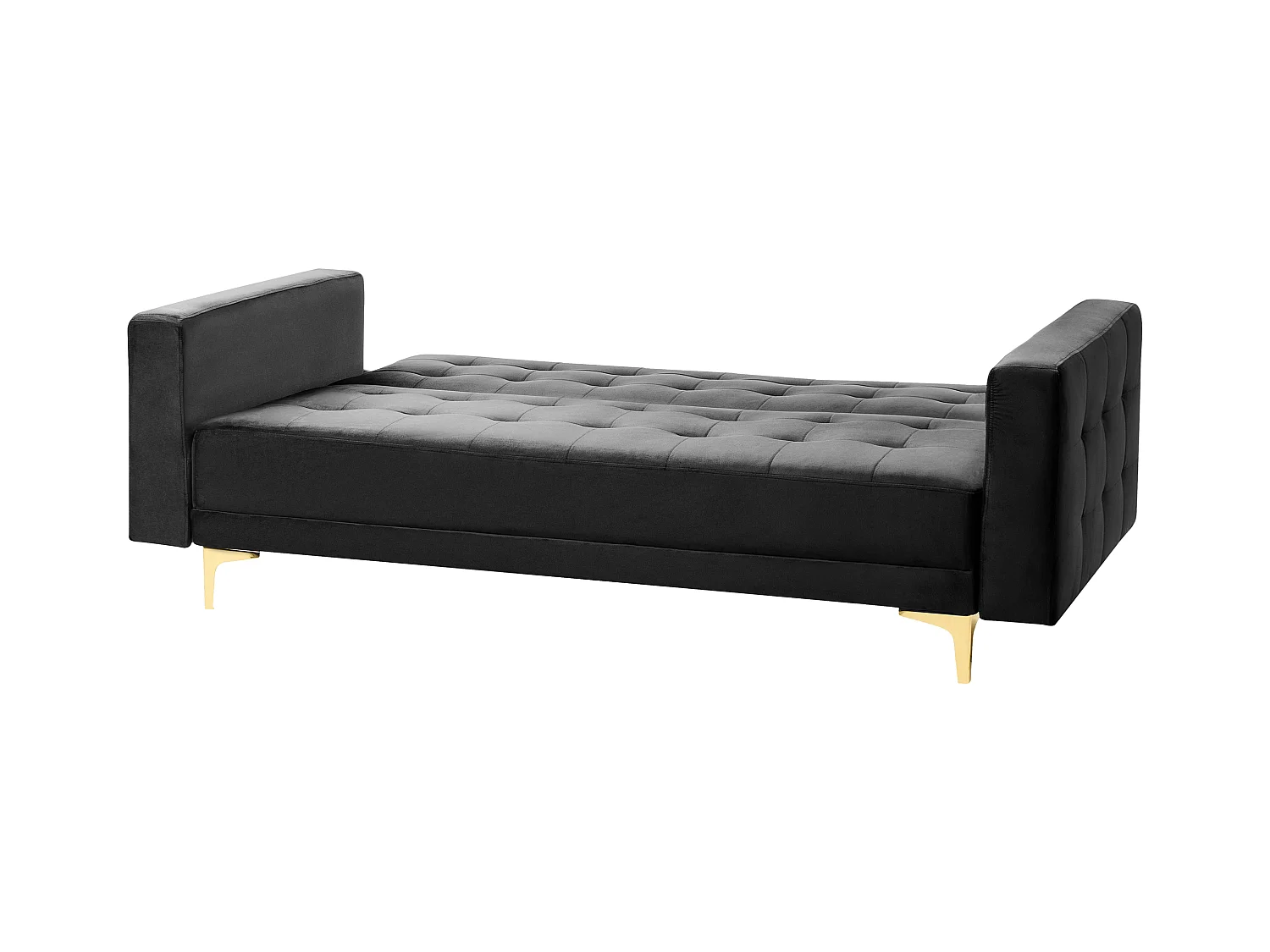 Sofa rozkładana ABERDEEN Welur Czarny dla 3 osób