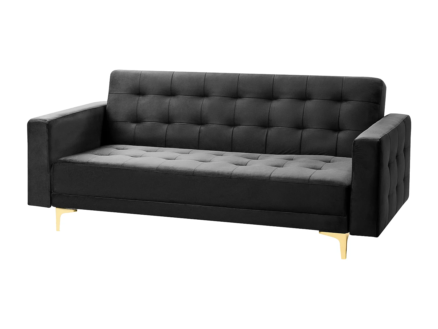 Divano letto ABERDEEN Velluto Nero 3 posti
