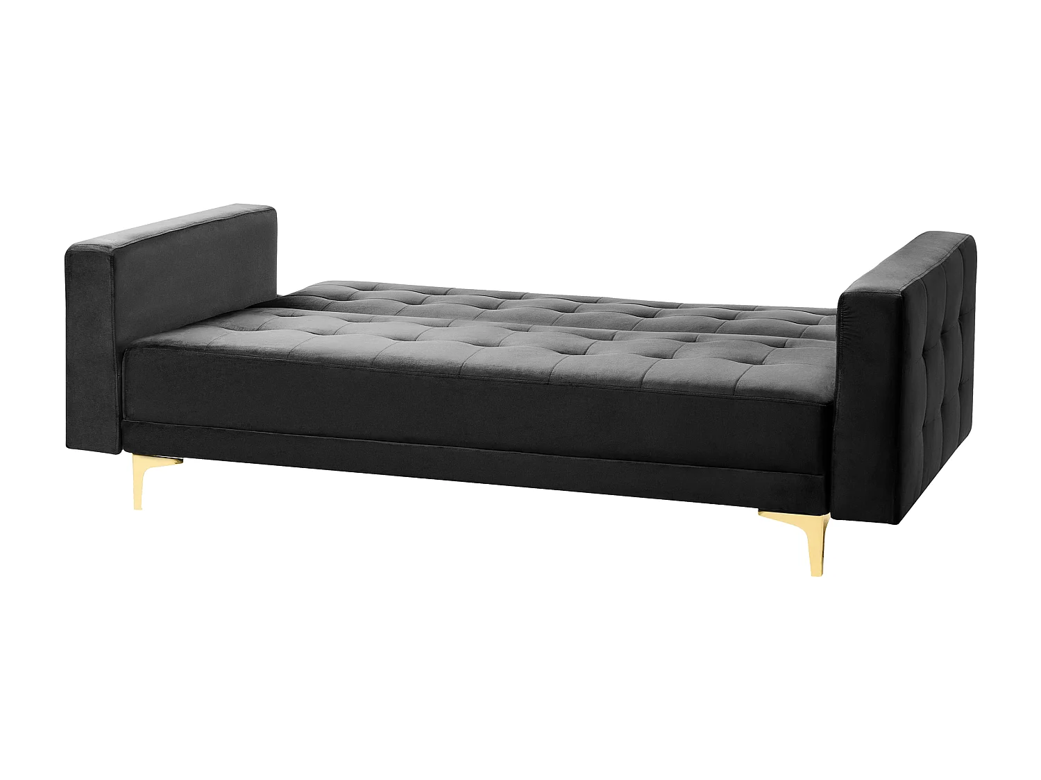 Divano letto ABERDEEN Velluto Nero 3 posti