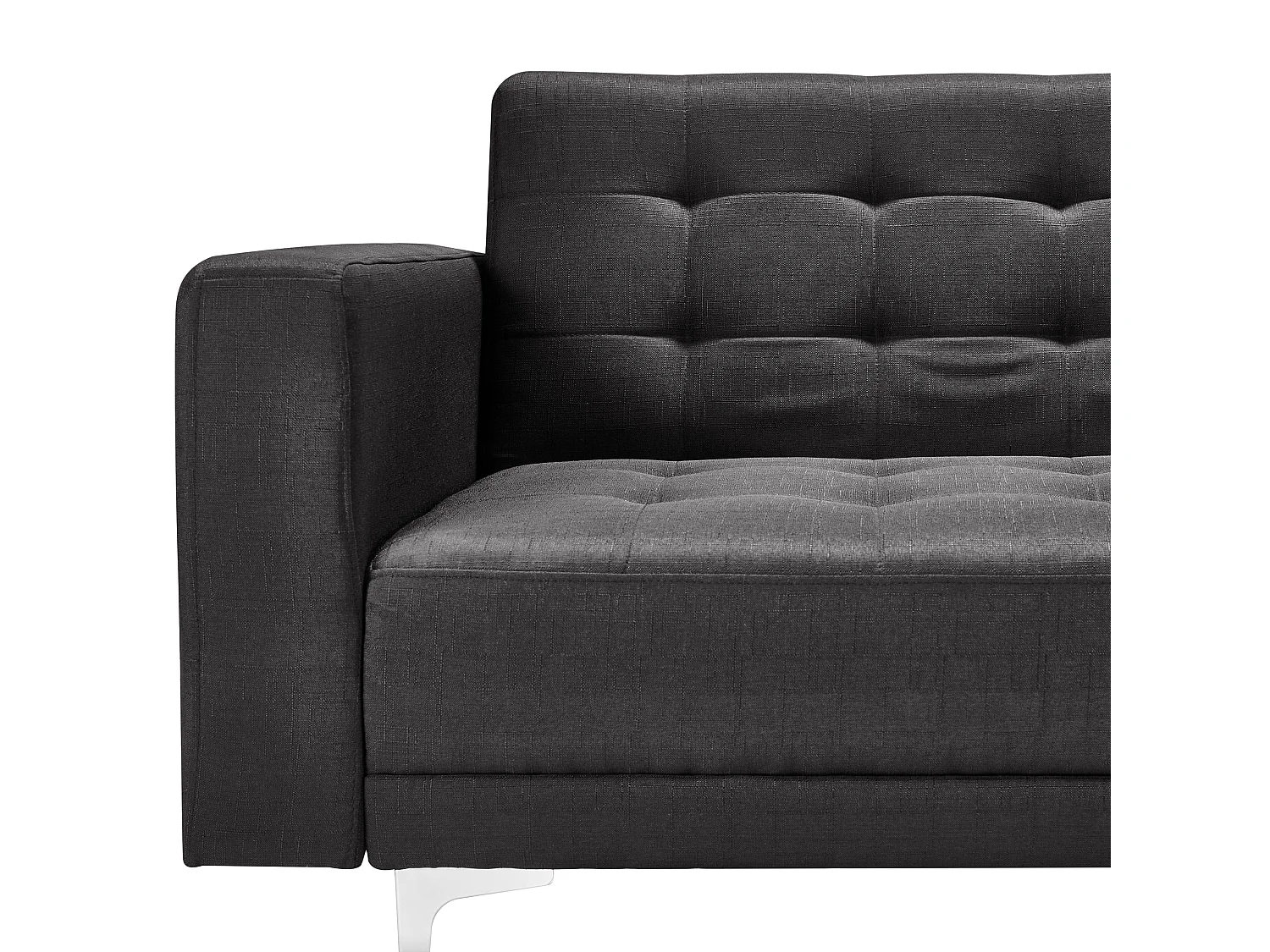 Schlafsofa ABERDEEN Samtstoff Schwarz 3-Sitzer
