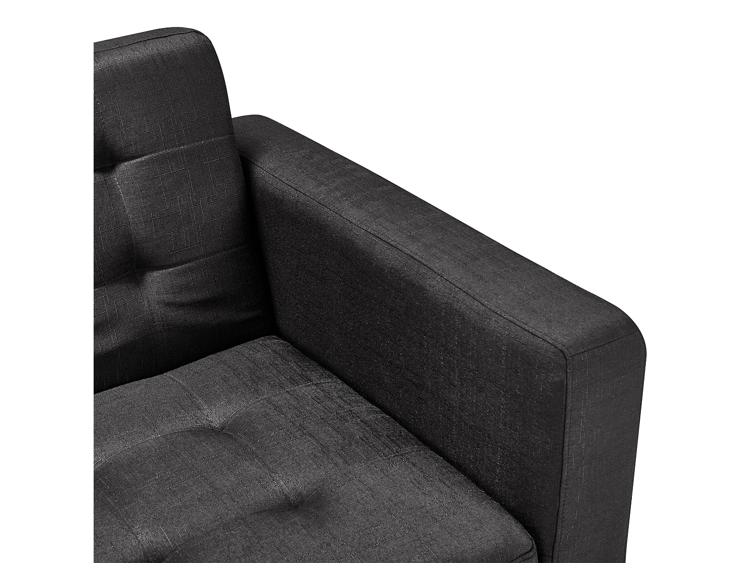 Schlafsofa ABERDEEN Samtstoff Schwarz 3-Sitzer