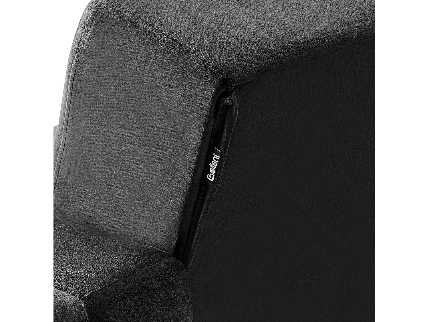 Schlafsofa ABERDEEN Samtstoff Schwarz 3-Sitzer