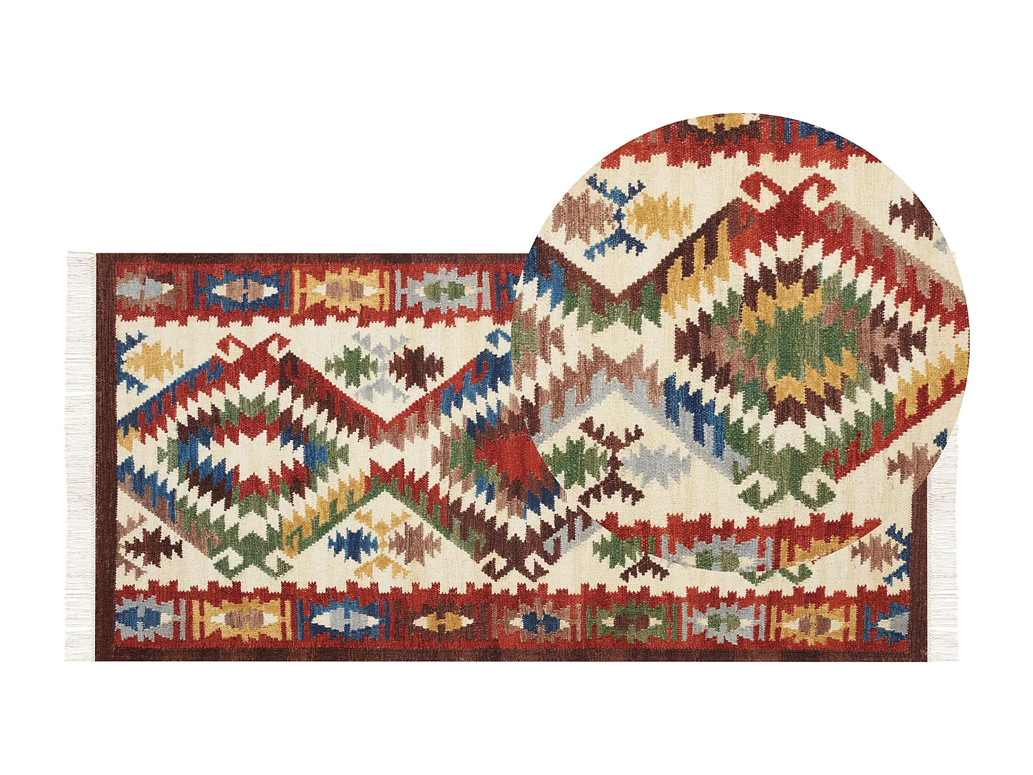 Tapis AREVIK Multicolore 80 x 150 cm Laine Kilim