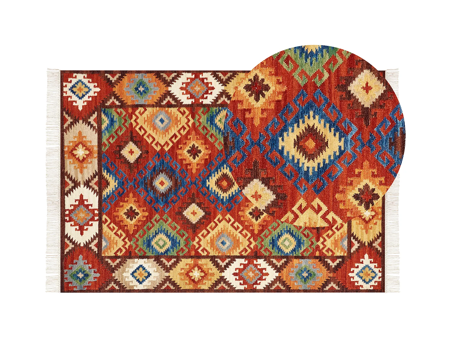 Vloerkleed kelim meerkleurig 160 x 230 cm ZOVUNI