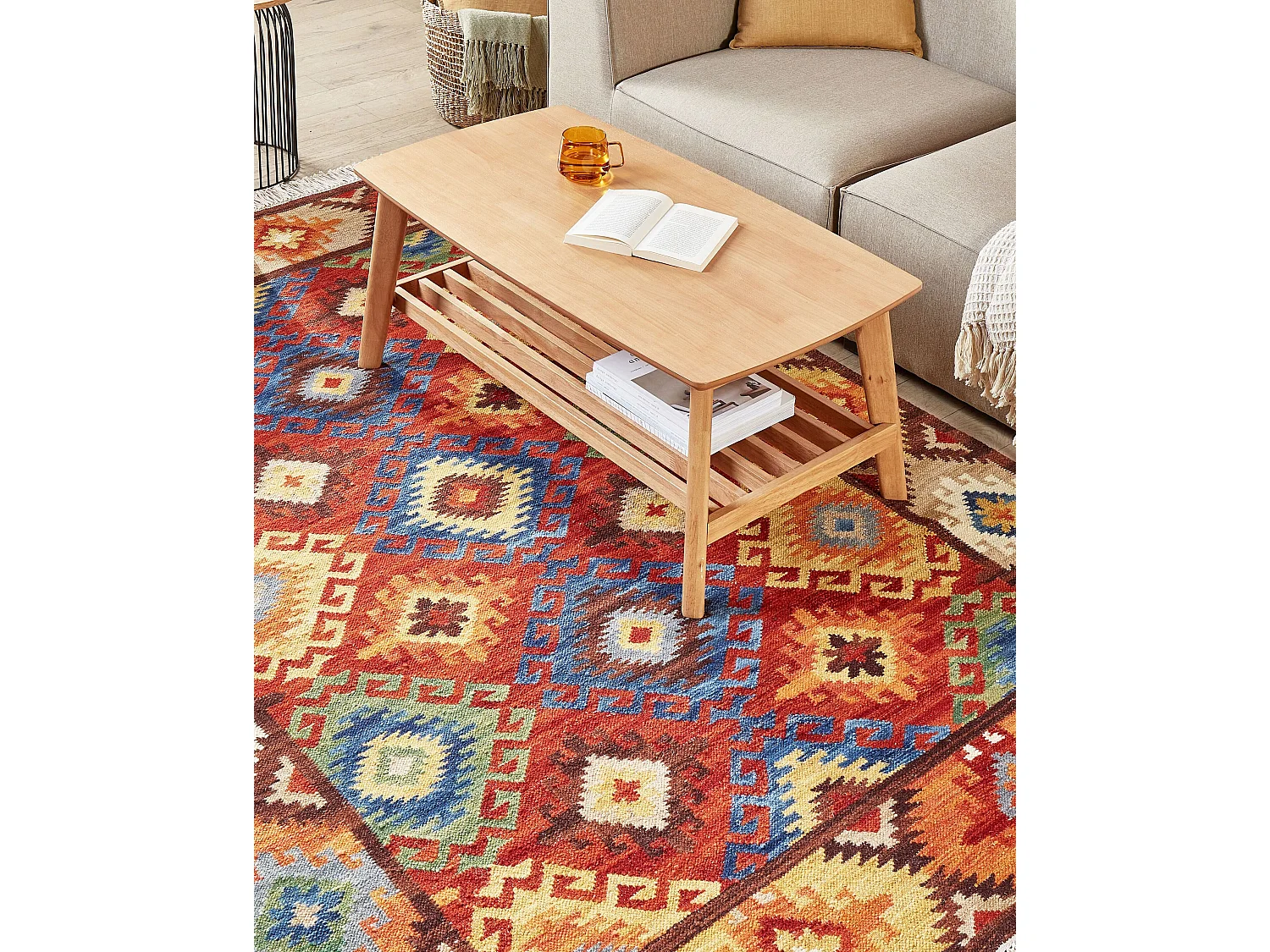 Vloerkleed kelim meerkleurig 160 x 230 cm ZOVUNI