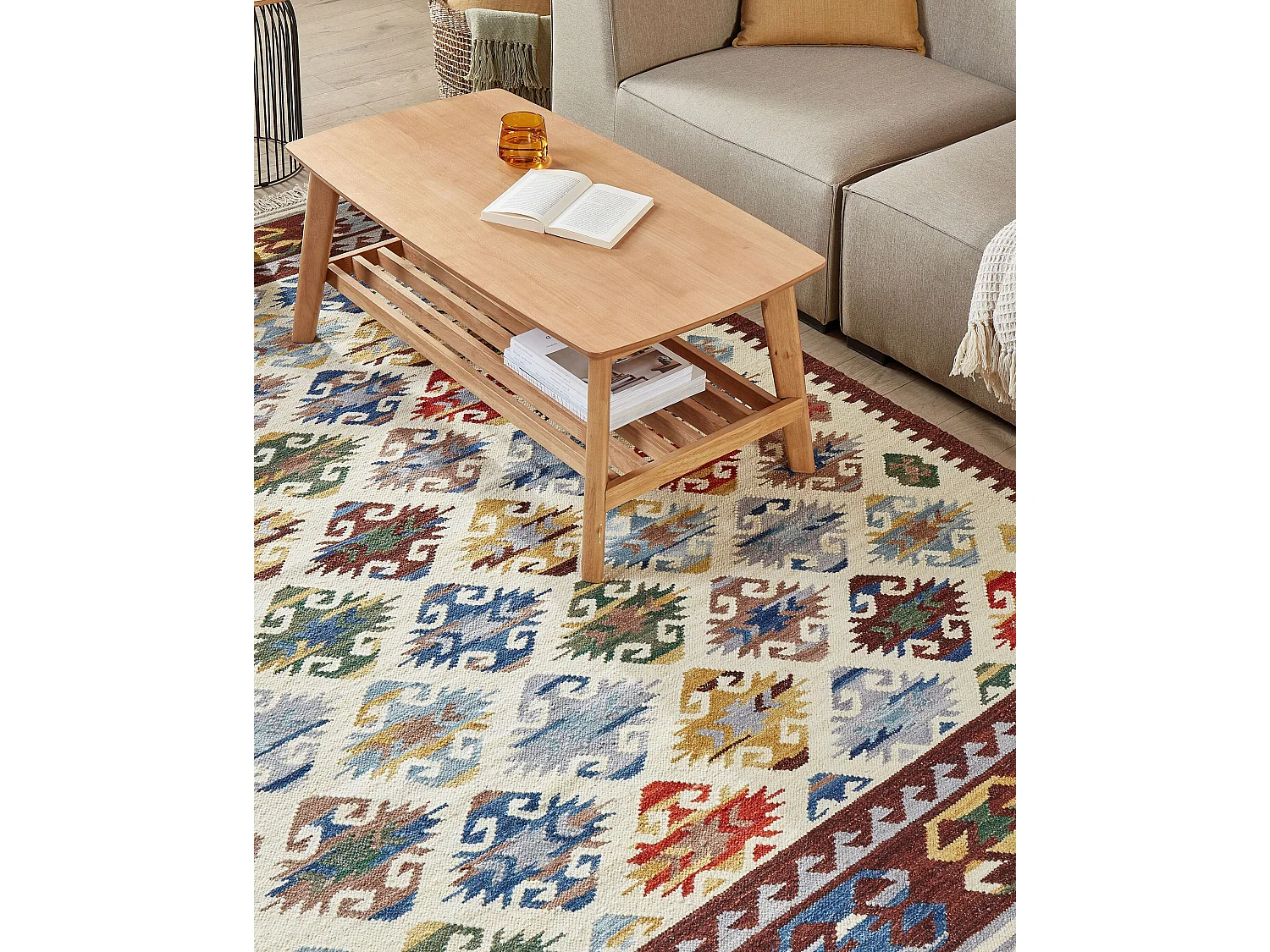 Vloerkleed kelim meerkleurig 160 x 230 cm AKNALICH