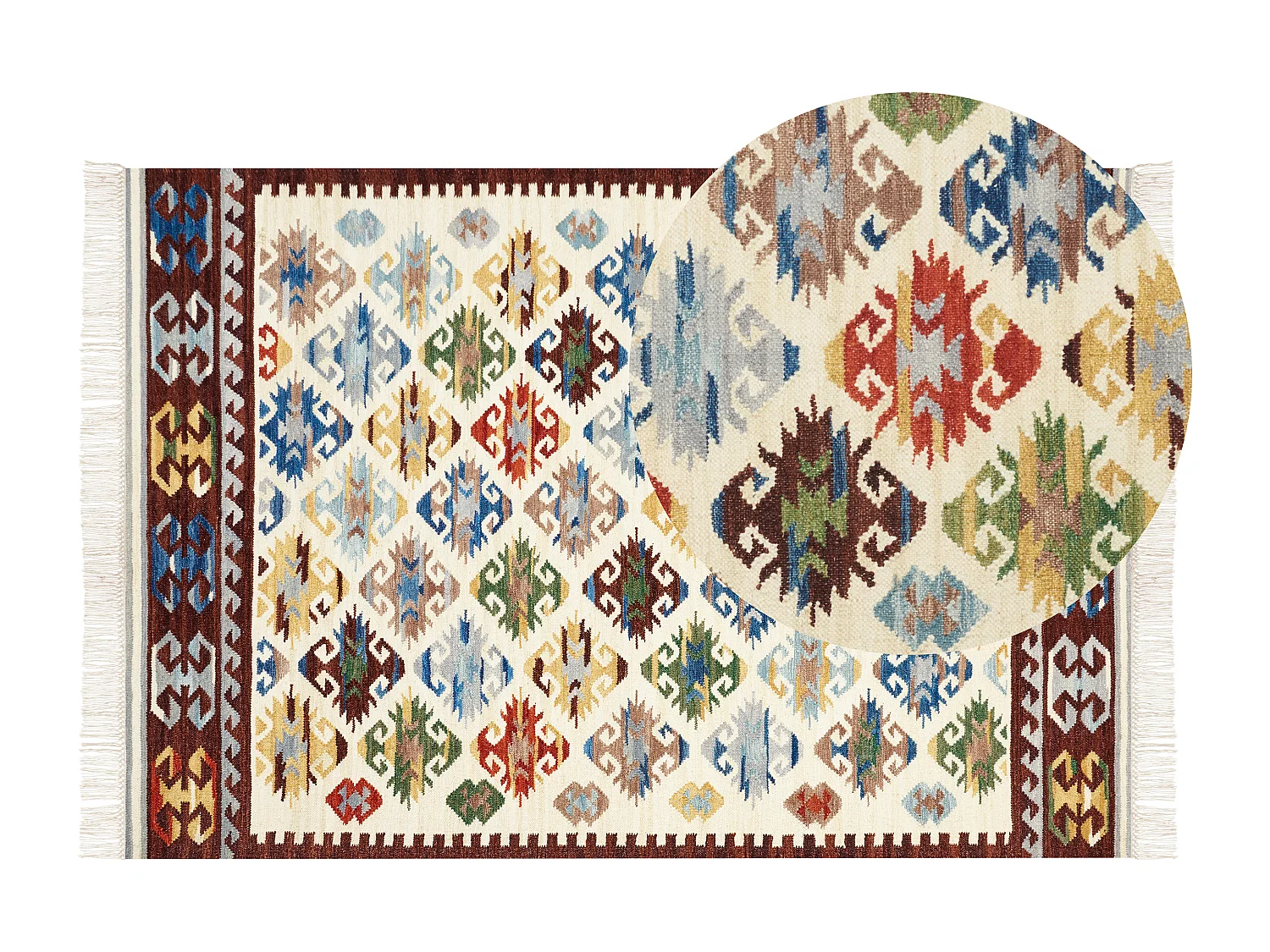 Tapis kilim en laine multicolore 160 x 230 cm AKNALICH