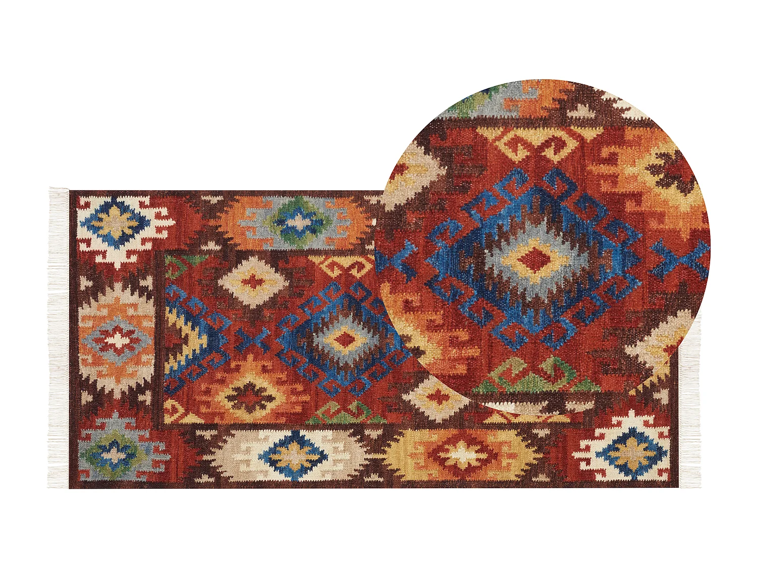 Vloerkleed kelim meerkleurig 80 x 150 cm ZOVUNI