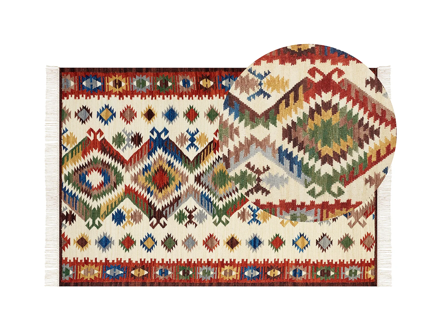 Tappeto kilim lana multicolore 160 x 230 cm AREVIK