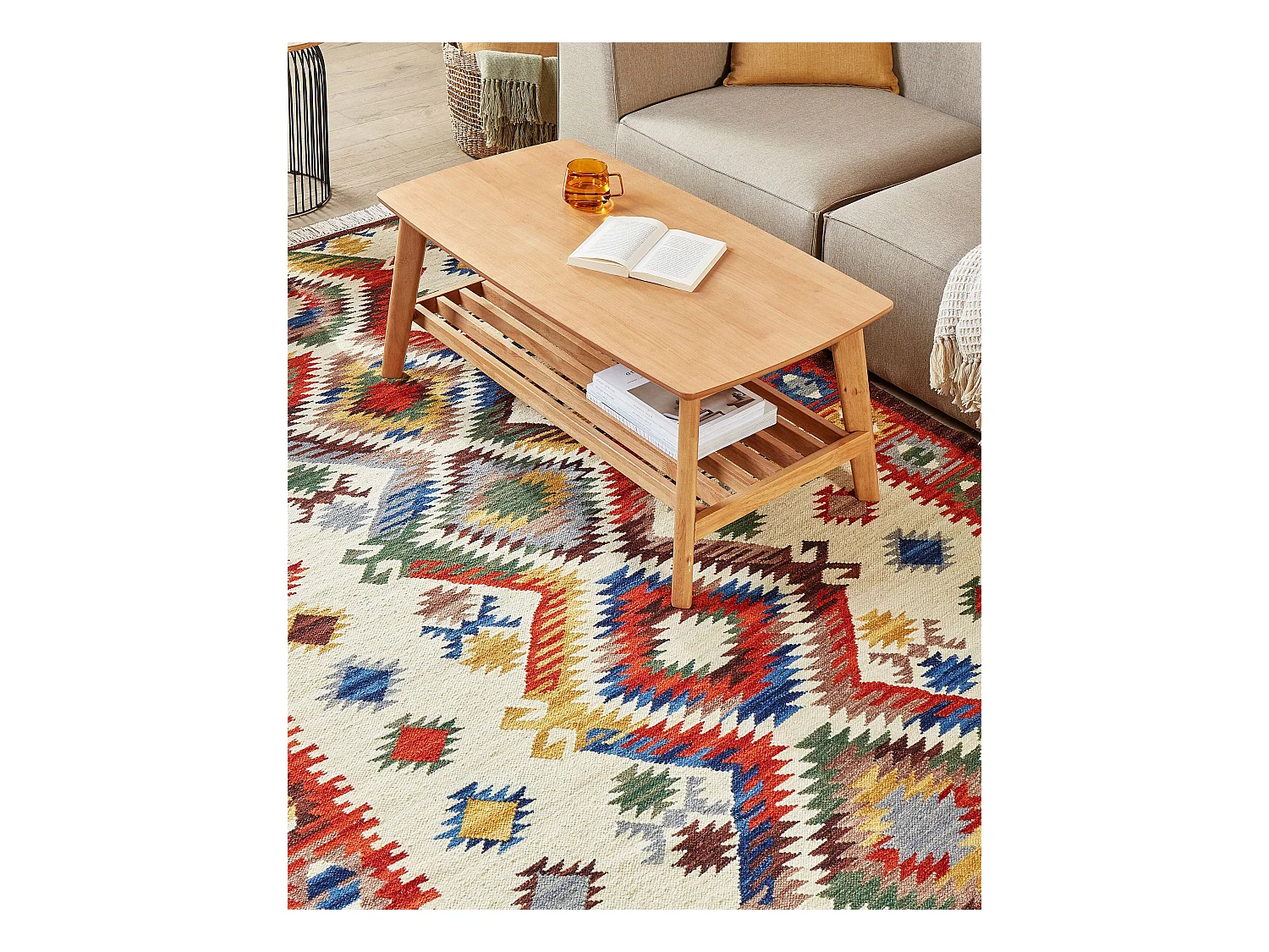 Tappeto kilim lana multicolore 160 x 230 cm AREVIK
