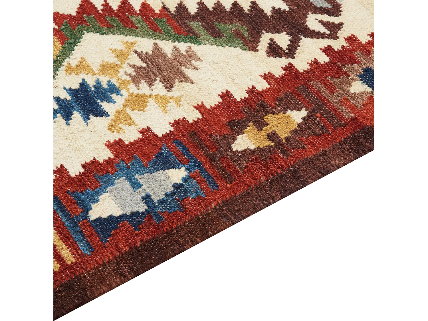 Kelim-Teppich Wolle bunt 160 x 230 cm handgewebt orientalisches Muster Arevik