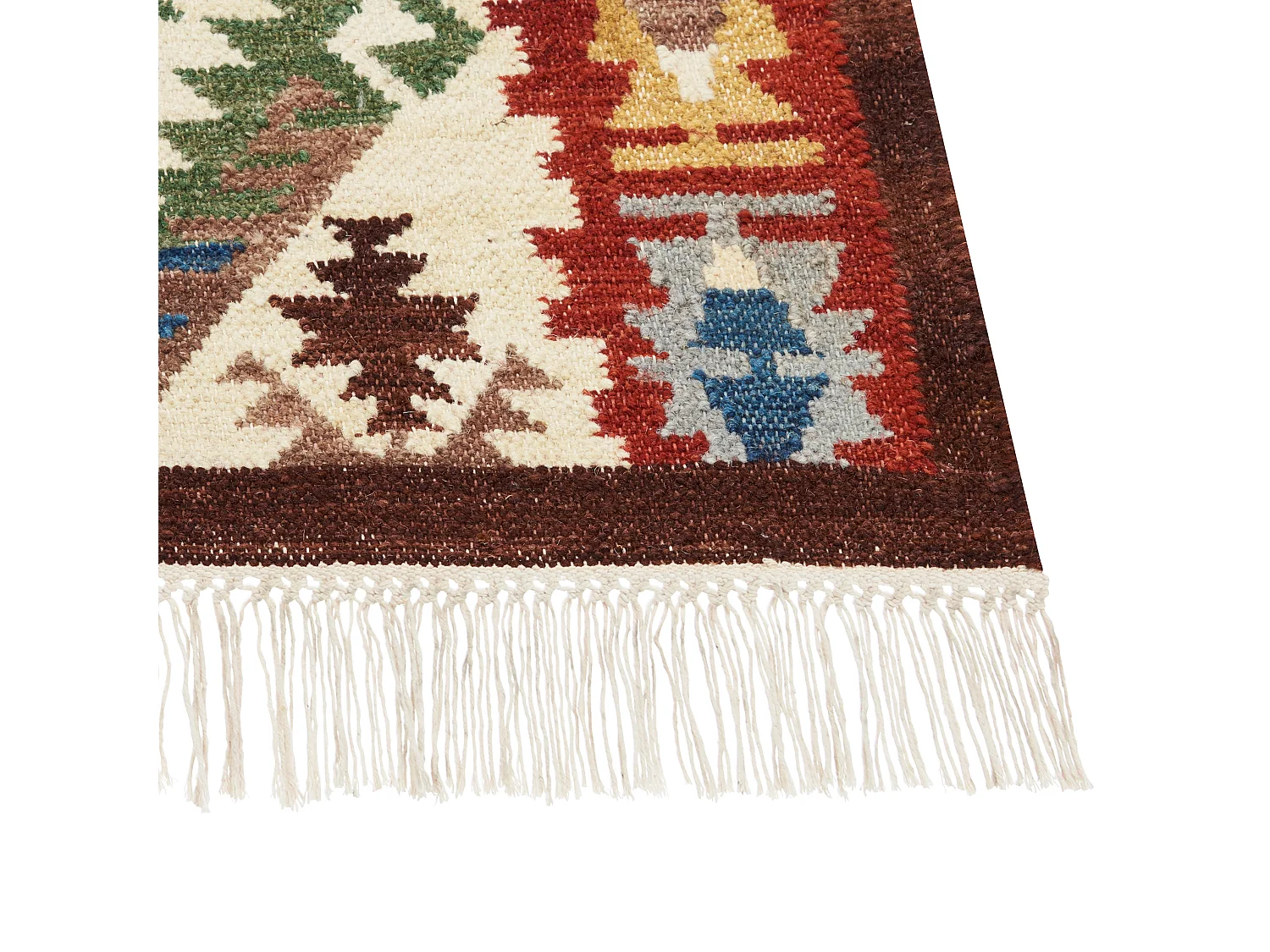 Kelim-Teppich Wolle bunt 160 x 230 cm handgewebt orientalisches Muster Arevik