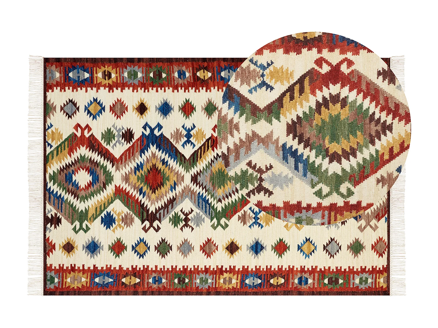 Tapis AREVIK Multicolore 160 x 230 cm Laine Kilim