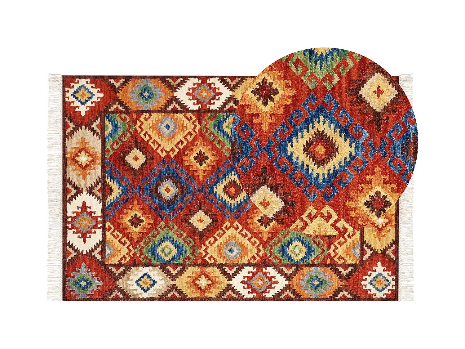 Tapis kilim en laine multicolore 200 x 300 cm ZOVUNI