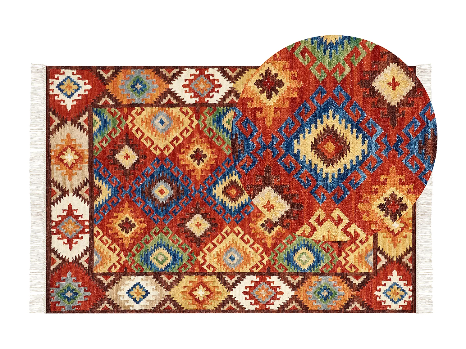 Tapis kilim en laine multicolore 200 x 300 cm ZOVUNI