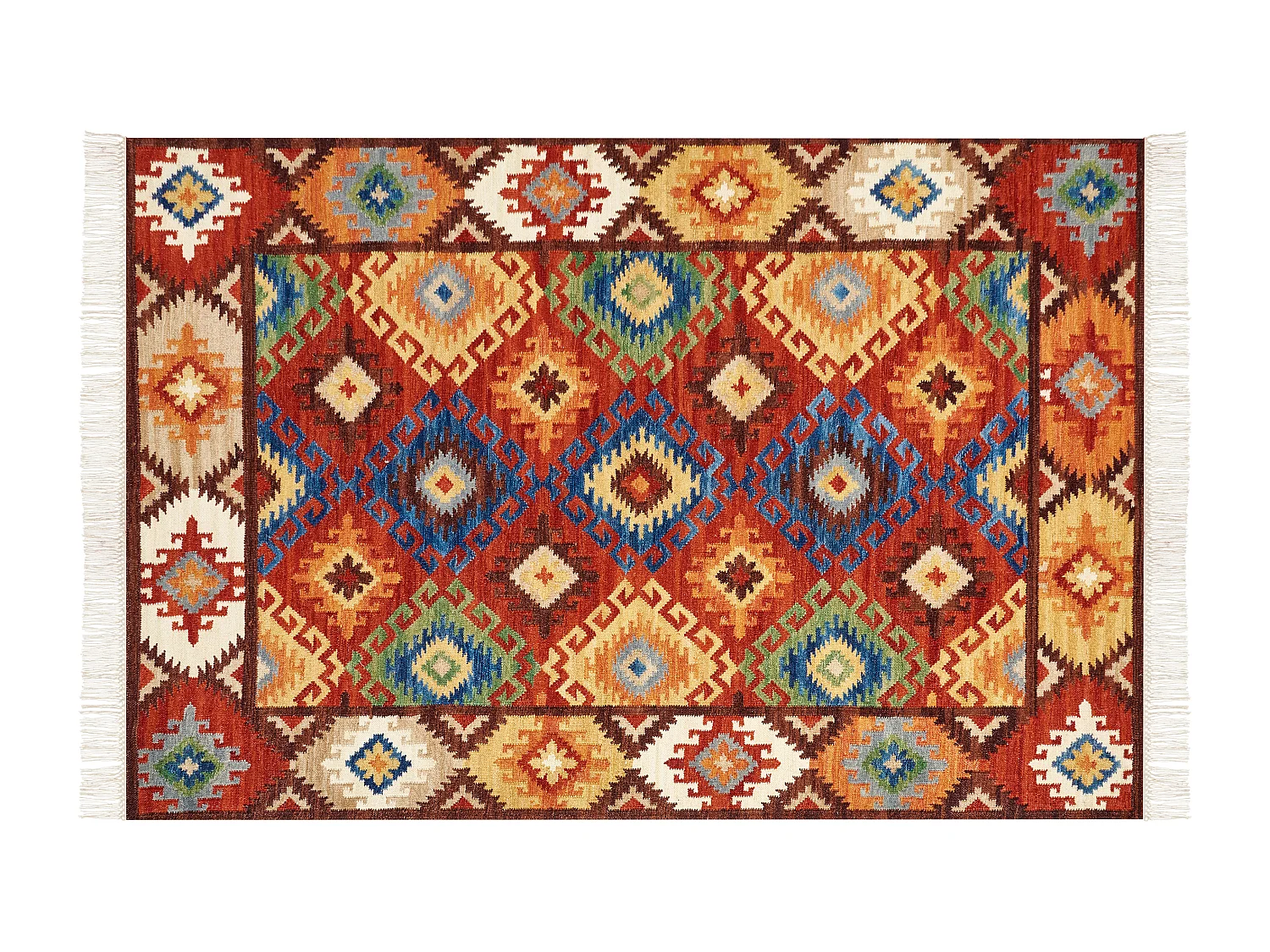 Tapis kilim en laine multicolore 200 x 300 cm ZOVUNI