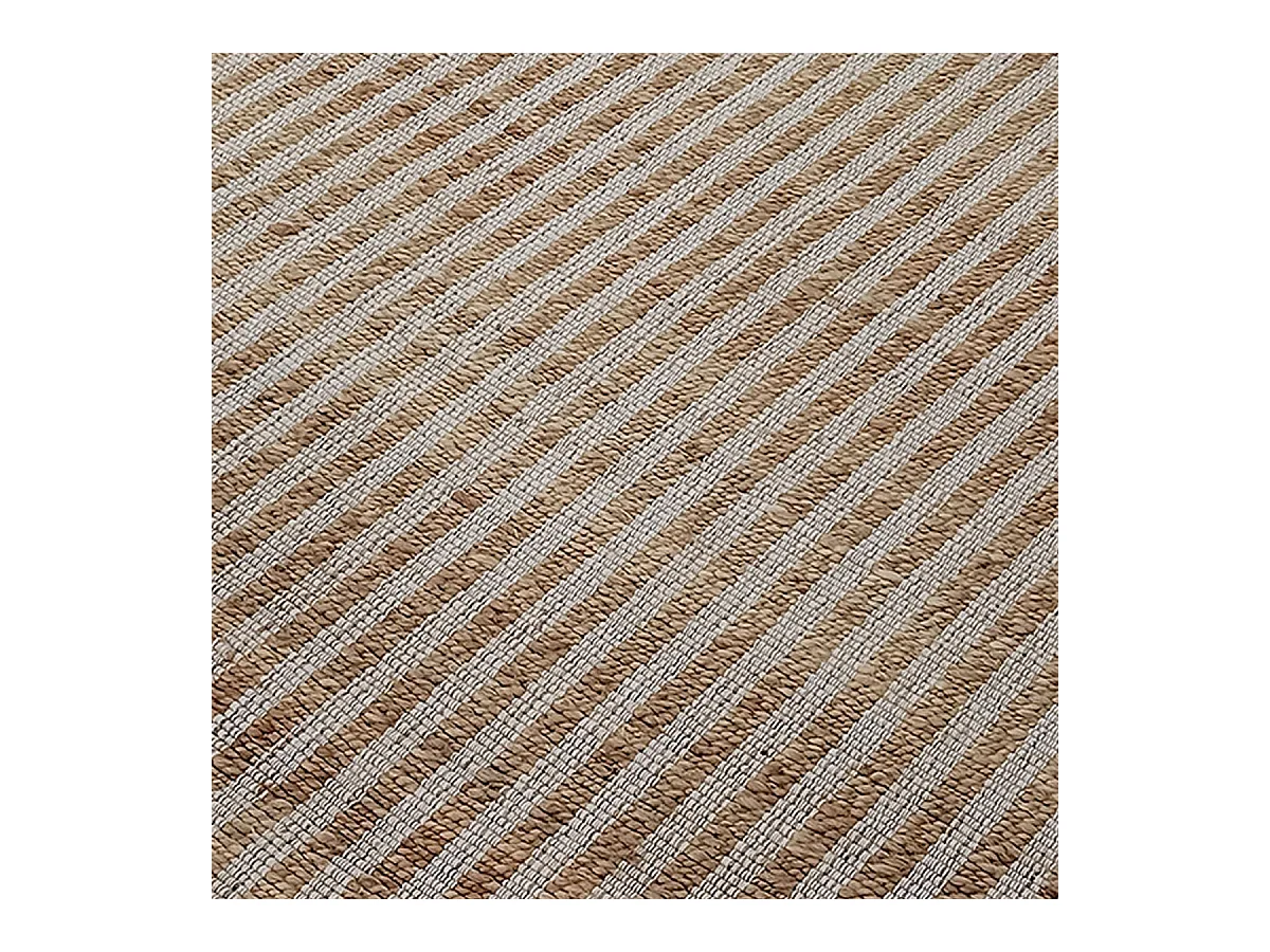 Tapis jute 160x230 fait main beige et blanc VERTYJUTE